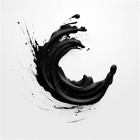 Premium AI Image | Abstract Black Photoshop Brush on Plain White Background