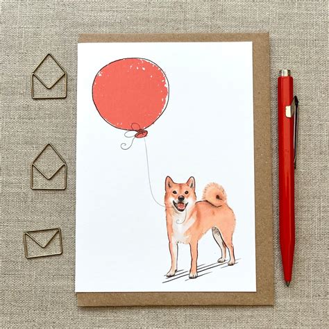 Shiba Inu Birthday Greetings Card For Dog Lover Shiba Inu Card Etsy