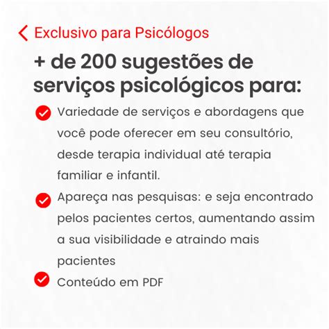 de 200 Sugestões de serviços psicológicos que você pode oferecer e