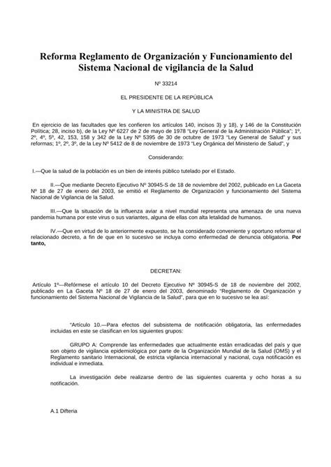 PDF Reforma Reglamento de Organización y Funcionamiento PDF