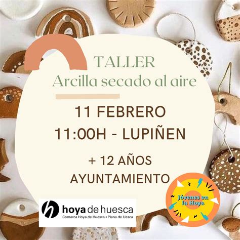 Cartel Taller de arcilla secado al aire En Lupiñén el sábado 11 de