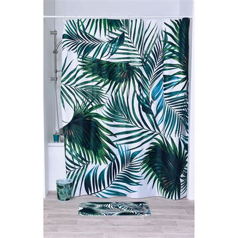 Rideau De Douche Polyester Tropical 180x200cm Centrakor