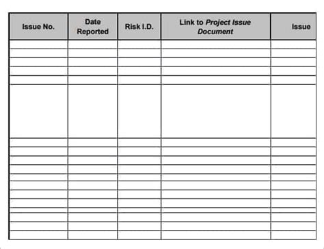 23 Free Project Log Templates In Word Excel Pdf