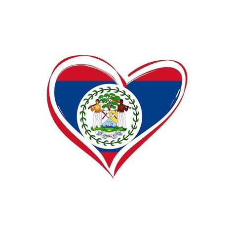 Premium Vector | Belize flag with a heart shape isolated on a white