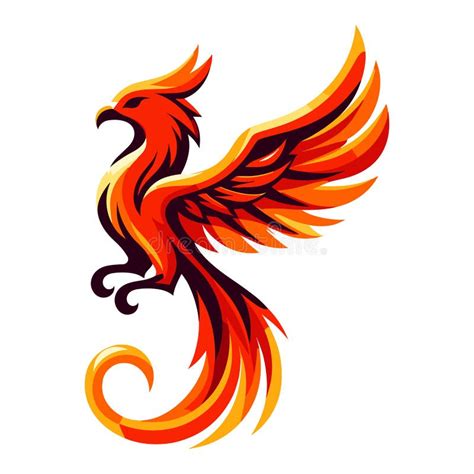 Flying Phoenix Fire Bird Abstract Logo Design Vector Illustration Dove