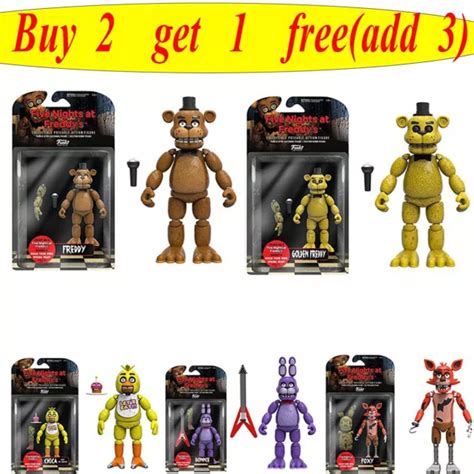 FIVE NIGHTS AT Freddy S Fnaf Golden Freddy Foxy Vinyl Action Figure By