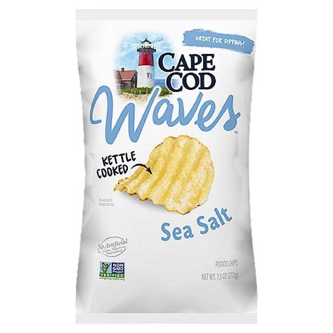 Cape Cod Waves Sea Salt Kettle Cooked Potato Chips 75 Oz