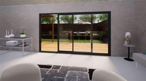 Aluminium Sliding Door Part Q Compliant 3600mm Grey Right Hand