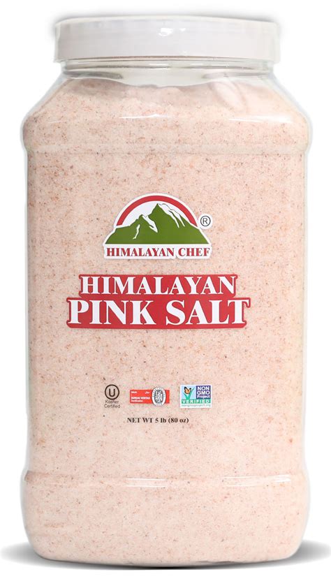 Himalayan Chef Pink Salt Fine 5 Lbs 2 2 Kg Jar Fine Grain Best