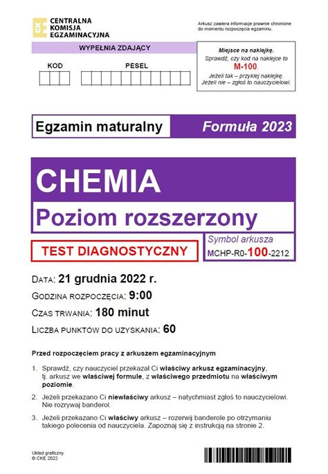 Matura Pr Bna Z Chemii Formu A Nowo Ci Dziennik Toru Ski