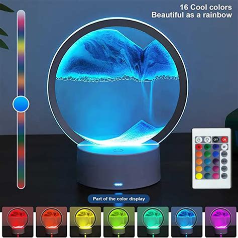 LED RGB Sand Scape Lampe 3D Beweglichen Sand Kunst Rahmen Nachtlicht