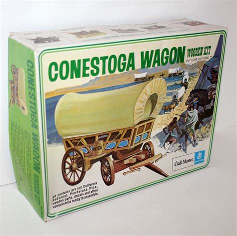 Vintage Conestoga Wagon Model Kit Wood Craft Master 1971