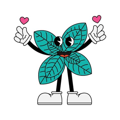 Personagem De Menta Mostrando Sinal De Amor Coreano Estilo Cartoon Dos