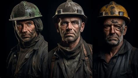 Premium Ai Image Mine Mine Workers Portait Photography