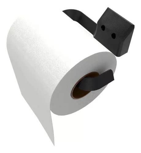 Suporte Porta Papeleira De Parede Papel Higiênico Banheiro Cor Preto