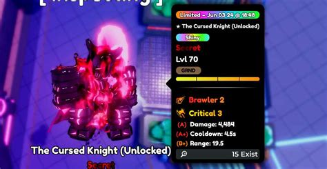 Shiny The Cursed Knight Evo Maxed Igris Anime Defenders