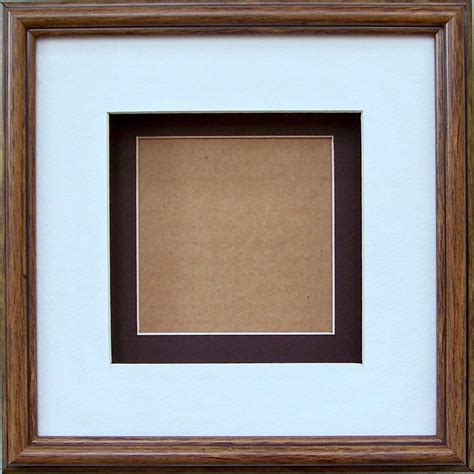 Special- Shadow Box Frame # SB1013 Pecan Brown size 8x8 for size 4x4 prints with Glass, 2 Mats ...