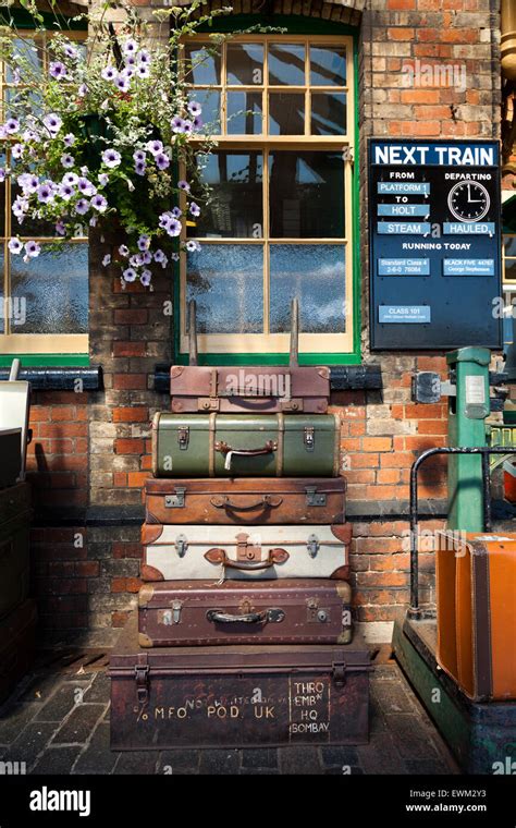 Luggage On The Platform At Sheringham Train Station Norfolk England