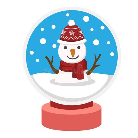 Christmas Snow Globe With Snowman Stock Vector Illustration Of Globe