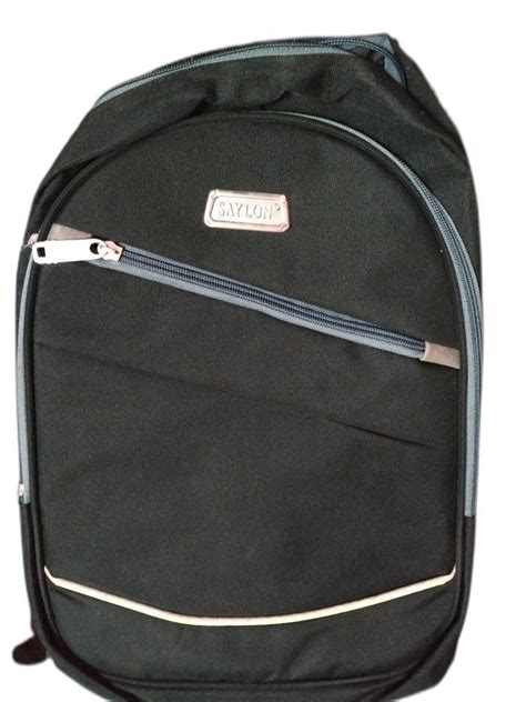 Saylon Unisex Plain Black Polyester College Bag For Casual Backpack At