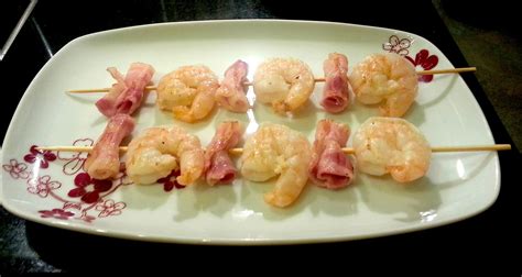 Don Victor S Homemade Spanish Cuisine 15 KING PRAWNS AND BACON KEBAB