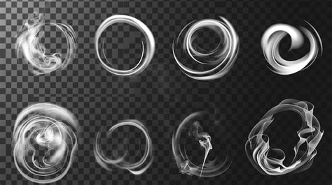 Premium Photo A Realistic Set Of Smoke Rings Isolated On A