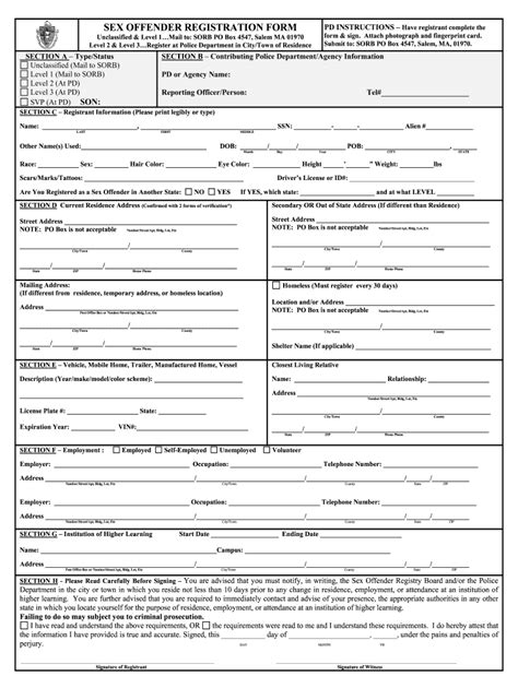 Sex Offender Registration Form Fill Out And Sign Online Dochub