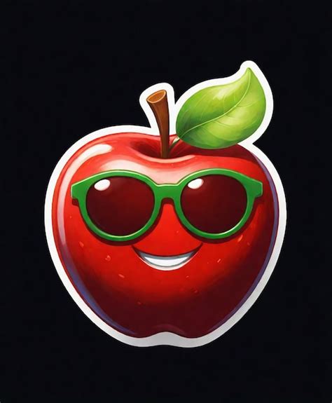 Premium Photo An Apple With Sunglasses On It That Says Quot Apple Quot