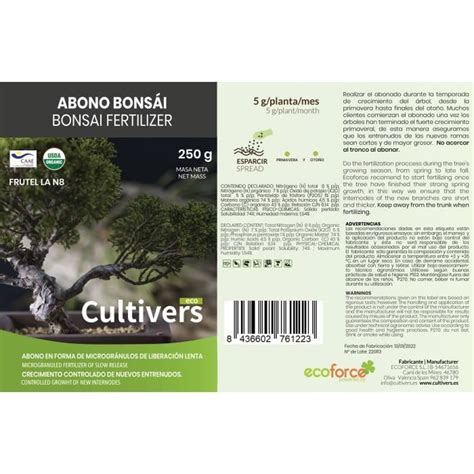 CULTIVERS Engrais biologique pour bonsaï 250 g Engrais d origine 100