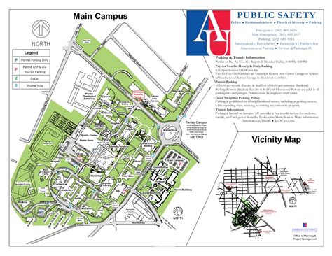 Au campus map - Map of au campus (District of Columbia - USA)