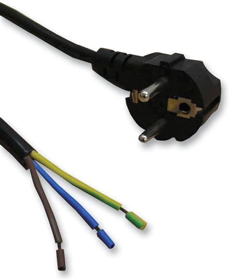 PRO ELEC Schuko To Bare Ends Mains Lead Black 2 5m Walmart