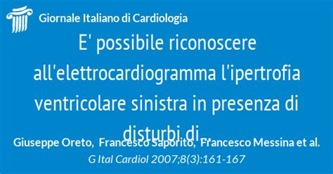 E Possibile Riconoscere All Elettrocardiogramma L Ipertrofia