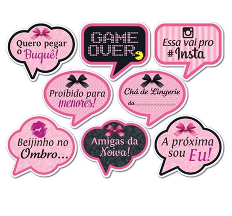 Plaquinhas Divertidas Festa Chá de Lingerie unidades Junco Rizzo Festas Rizzo Embalagens