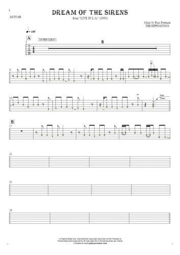 Dream Of The Sirens Tablature Rhythm Values For Bass Guitar Playyournotes