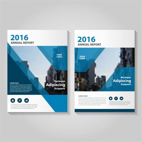 Blue Annual Report Leaflet Brochure Flyer Template