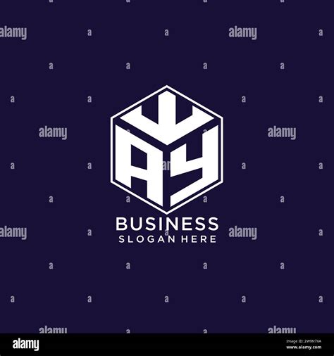 Initials Ay Logo Hexagon Shape Creative Geometric Logo Design Concept