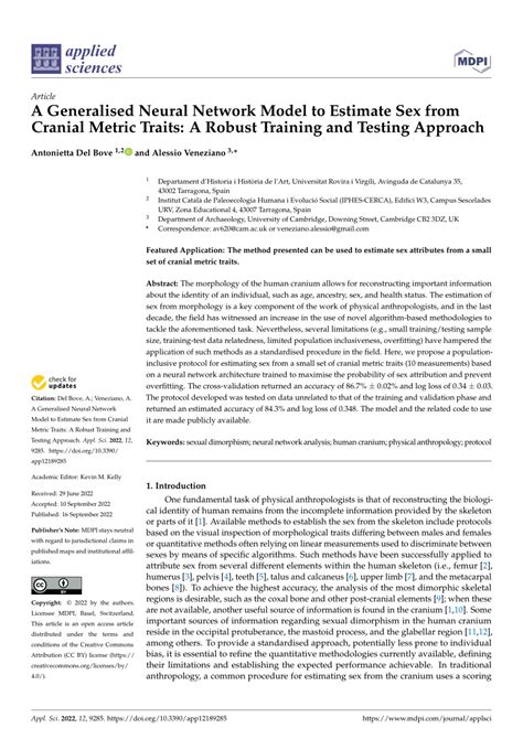 Pdf A Generalised Neural Network Model To Estimate Sex From Cranial Metric Traits A Robust