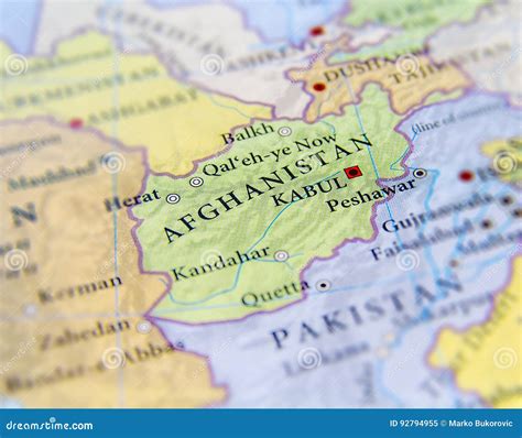 Geographic Map Of Afghanistan With Important Cities Royalty Free Stock