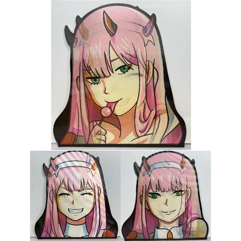 Darling In The Franxx Anime 3d Motion Stickers Adhesive Zero Two Stickers Lenticular Motion Car