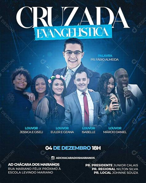 Culto Cruzada Evangelistica Social Media PSD Editável download