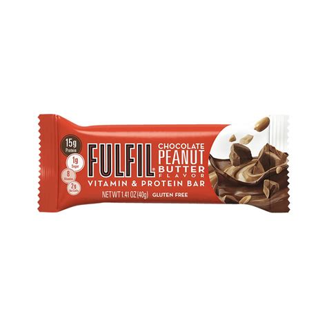 FULFIL Chocolate Peanut Caramel Flavor Vitamin Protein Bar 1 41 Oz