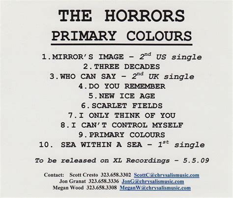 The Horrors – Primary Colours (2009, CDr) - Discogs