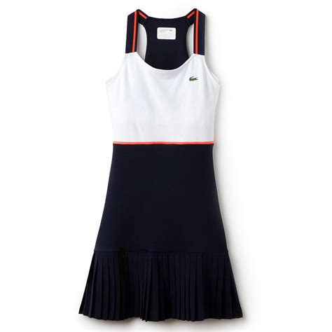 Lacoste Sport Womens Tennis Dress - White/Navy - Tennisnuts.com