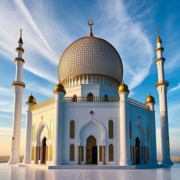 White Mosque Background White And Golden Mosque Background Mosque