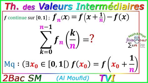 Th Or Me Des Valeurs Interm Diaires Tvi Bac Sm Exercice