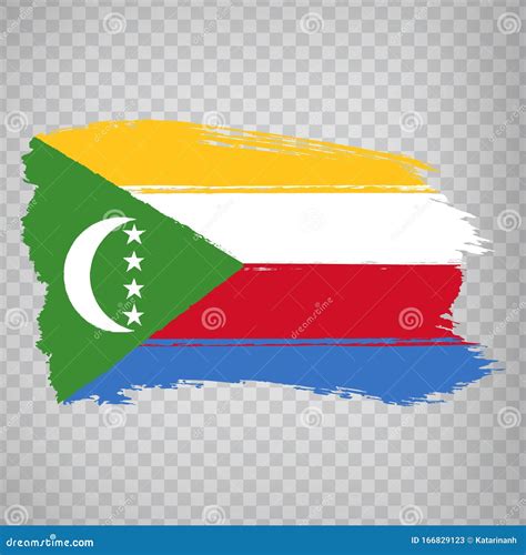 Bandeira Das Comores A Partir De Pinceladas União De Bandeiras Das Comores Sobre Um Fundo