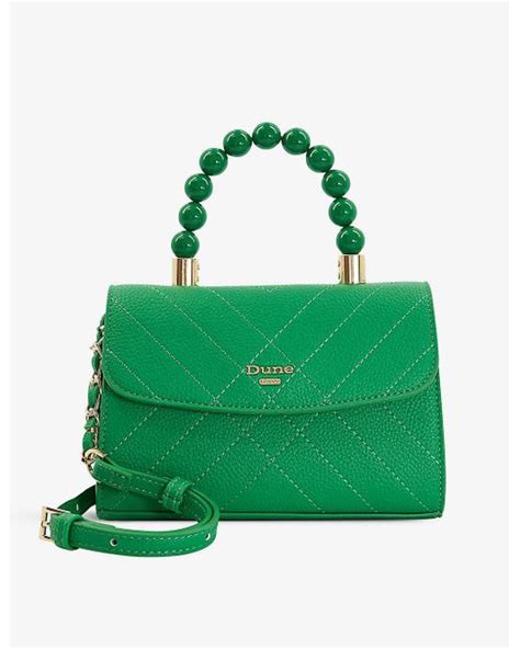 Dune Beaded Handle Mini Faux Leather Shoulder Bag In Green Lyst UK