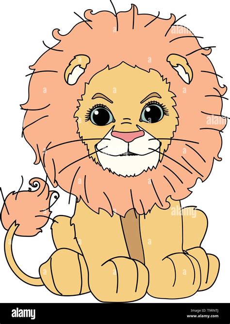 Cartoon Lion Animal Outline Vector Stock Vector Images Alamy