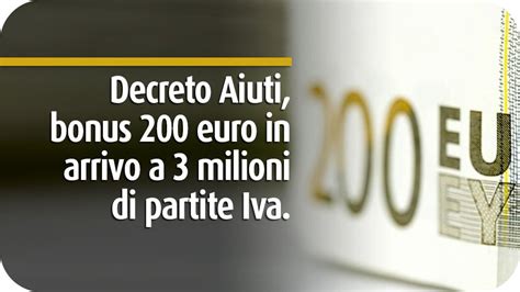 Decreto Aiuti Bonus Euro In Arrivo A Milioni Di Partite Iva