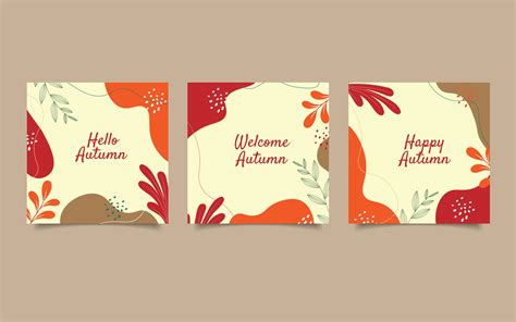 Greeting card happy autumn instagram post 3112741 Vector Art at Vecteezy